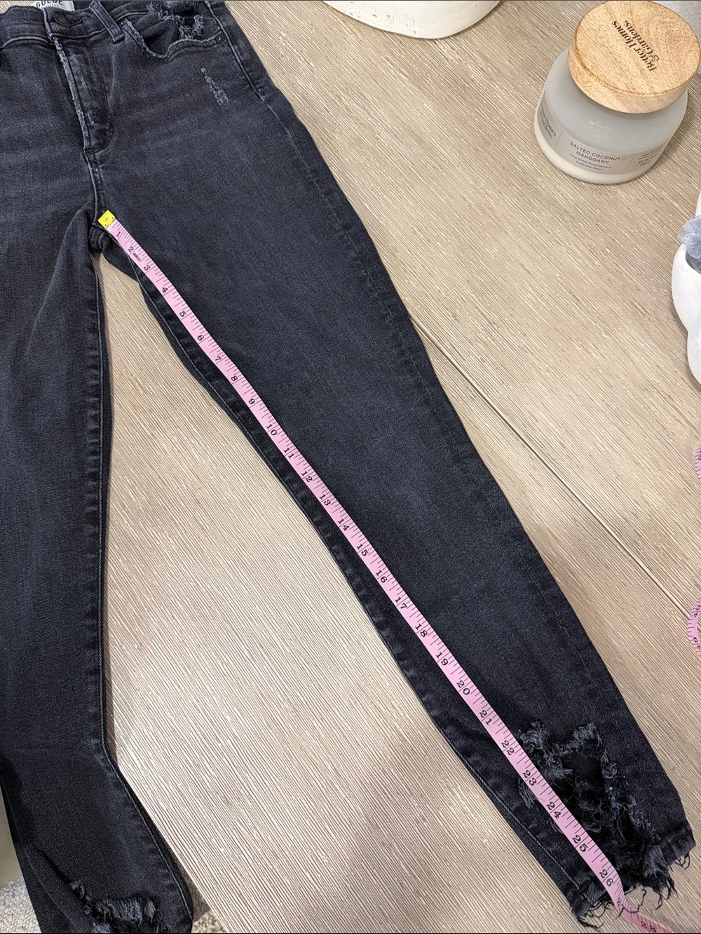 Agolde Sophie High Rise Skinny Crop cropped distress ankle black gray jeans 27 - Picture 7 of 10